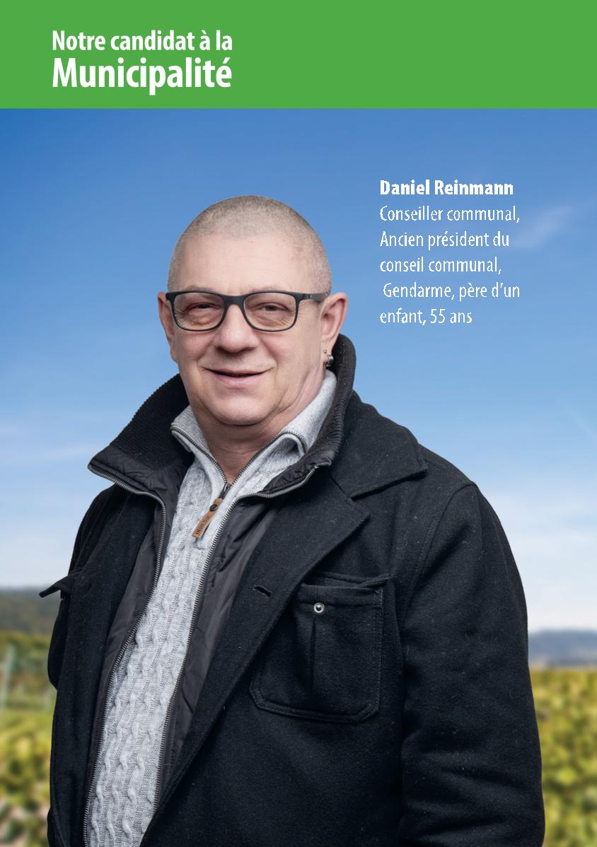 Daniel Reinmann, candidat UDC à la Municipalité d'Orbe